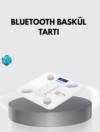 Bluetooth Akıllı Tartı – 8 Fonksiyonlu Dijital Baskül 180 kg Kapasiteli
