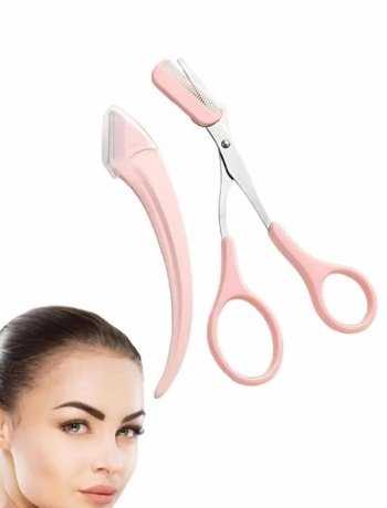 Taraklı Kaş Makası ve Ustura Seti Kaş Düzeltme Makası Kaş Bıyık Alma Aleti