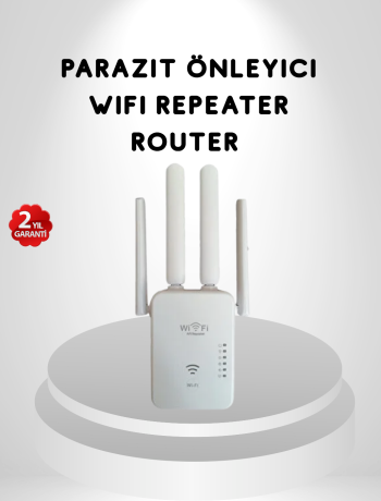 300Mbps WiFi Menzil Genişletici 4 Antenli WPA3 Güvenlikli Priz Tipi Repeater