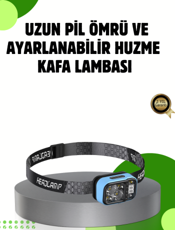 53 Modlu Süper Parlak LED Kafa Lambası Type C Şarjlı Güç Göstergeli