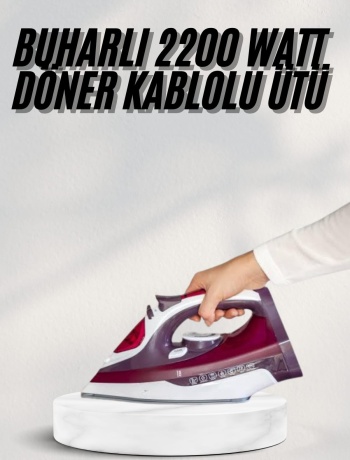 Yeni Nesil Kırmızı Buharlı Ütü 2200 Watt Seramik Tabanlı Yüksek Buhar Gücü