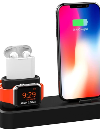 Ally 3in1 Charging Base İPhone+ İwatch+ İPods Silikon Şarj Standı-(5775)