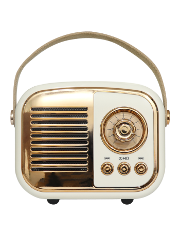 MIKADO MD-24BT Echoes Beyaz 3W Taşınabilir USB/TF Kart/Bluetooth 800mAh Klasik Retro Müzik Kutusu(1923)