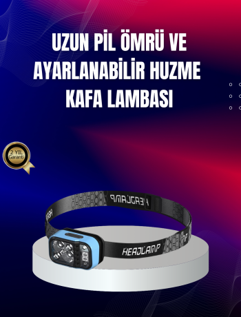 Süper Parlak LED Kafa Feneri 3 Renk 53 Mod Type C Şarjlı