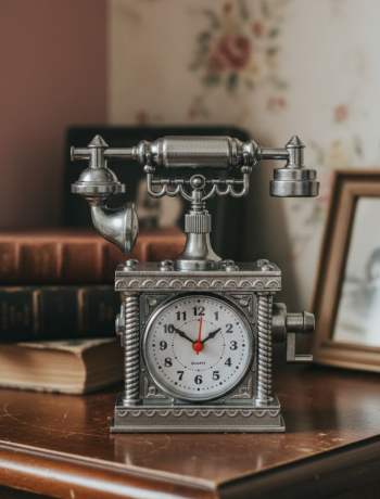 Dekoratif Retro Telefon Masa Saati Çalar Saat Özellikli