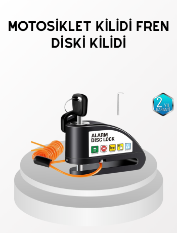 Anti Hırsızlık 110 dB Alarm Disk Fren Kilidi Suya Dayanıklı Çelik Güvenlik Kilidi