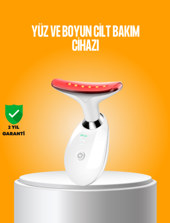 3 Modlu Boyun ve Yüz Bakım Cihazı – EMS Temizleme Sıcak Masaj ve Renkli Işık Terapi Özellikli