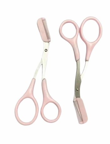 Kavisli Kaş Düzeltici Seti Kaş Makası ve Kaş Usturası Paslanmaz Çelik Bıçaklı