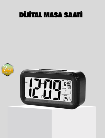 Fotoselli Dijital Masa Saati Aydınlatmalı Alarm ve Tarih Göstergeli