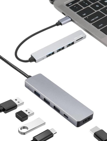 Macbook Pro/air Uyumlu USB Type-C 8 In 1 Hub Dönüştürücü Çevirici Çoklayıcı USB Hdmı Micro Sd 8 Girişli