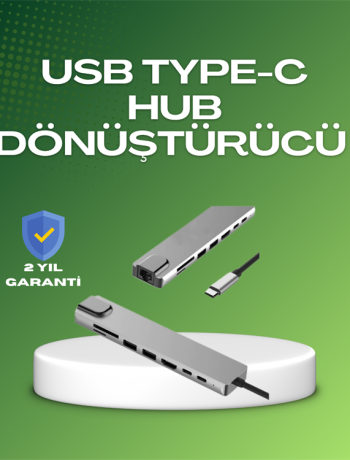 Seyahat Dostu 8‑in‑1 Hub – Şarj & Veri & Video & Ağ için Eksiksiz Çözüm