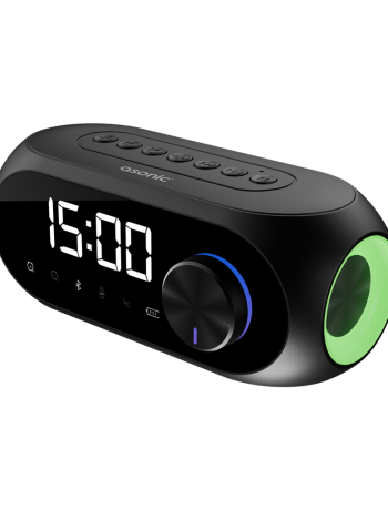 ASONIC AS-W6 Siyah 5W USB AUX Bluetooth  Kablosuz Taşınabilir 1200mAh Batarya Alarmlı Saat Derece ve Speaker(1923)