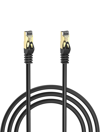 S-LINK MM-CAT701 CAT7 Patch 1Mt Gold Uçlu   FTP CCA Ağ Bağlantı Kablosu (Siyah)(1923)