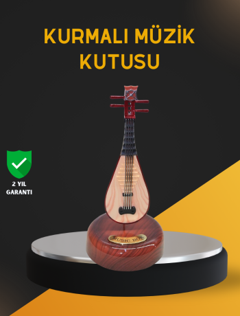 Klasik Ud Figürlü Melodili Müzik Kutusu Şık Hediyelik