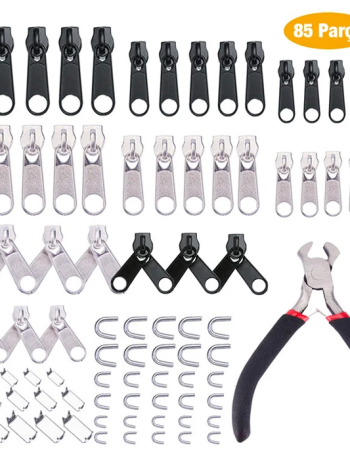 Ally 85 Parça Fermuar Başlığı Yedek Parça Onarım Tamir Seti Çanta Çadır Pantolon Fermuar Ucu-(5775)