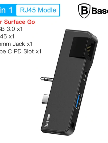 Baseus Multifunctional HUB Surface Go(Type-C+Audio to RJ45+USB3.0+Type-C(data)+Audio)-(5775)