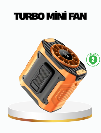 Turbo Mini Taşınabilir Fan – 100 Kademeli Dijital Hız Kontrolü ve Type-C Şarj (Kopya)