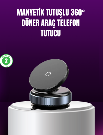 Araç İçi Manyetik Telefon Tutucu 360° Döner Vakumlu Stand