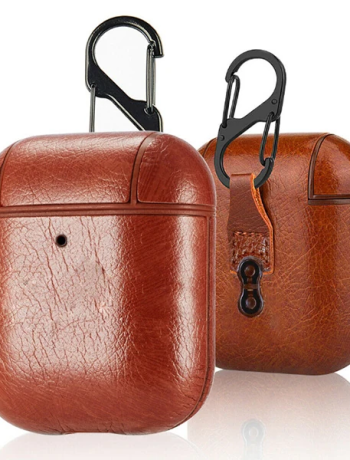 Ally Leather Case Apple Airpods 1-2 PU Deri Koruma Kılıfı-(5775)