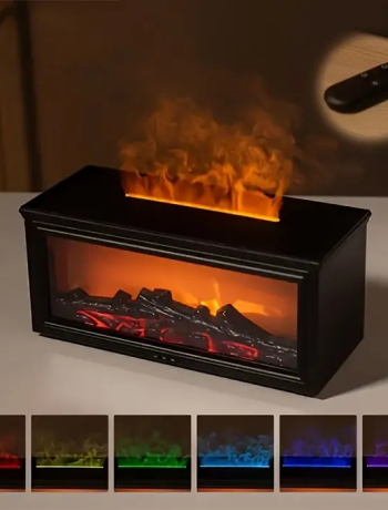 EZERE A4 Şömine Esintili Aromaterapi Difüzörü Ultrasonik Hava Nemlendici-(5775)