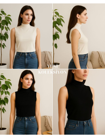 Kadın Kolsuz Body (2 Adet)-(17952)