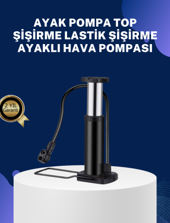 Ayakla Kullanılan Hava Pompası Araç ve Bisiklet İçin Uygun