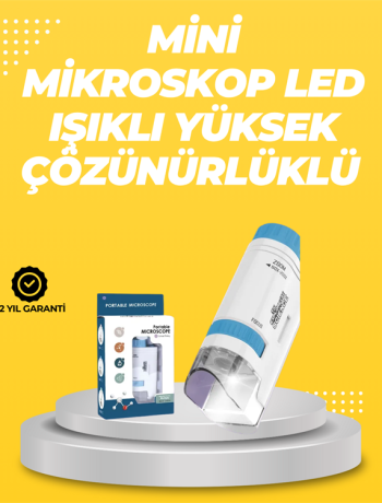 Taşınabilir LED Işıklı Cep Mikroskop – 80X–200X Büyütme