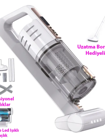 Ezere 15000pa LED Işıklı Kuru Islak Kullanım  Kablosuz Güçlü El Araç-Ev Süpürgesi-(5775)
