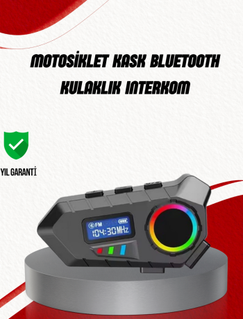 Suya Dayanıklı Bluetooth  İnterkom 5.4 Hoparlör 500mAh Batarya ve FM Radyo Özellikli