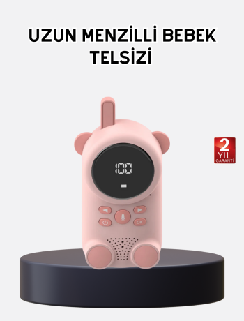 Bebek Telsizi LCD Ekran VOX İki Yönlü İletişim USB Şarj Hafif