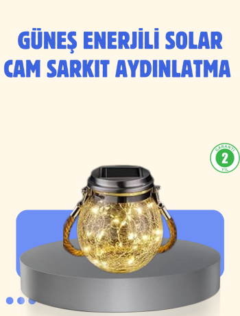 Güneş Enerjili Cam Sarkıt Bahçe Balkon Teras Aydınlatma 30 LED
