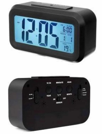 Dijital Masa Saati Takvim Çalar Saat Alarmlı Işıklı Led Ekran Pilli