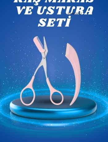 Profesyonel Taraklı Kaş Usturası ve Kaş Makası Bıyık Alma Kaş Usturası