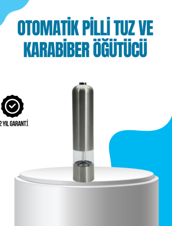 Pilli Otomatik Baharat Değirmeni Tek Tuşla Kolay Kullanım