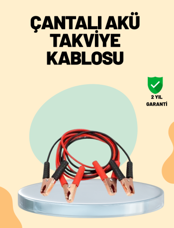 1200 Amper Jumper Kablo 2 Metre Bakır Uçlu Araç Takviye Seti