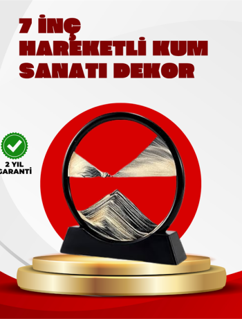 Rahatlatıcı Kum Sanatı – Yuvarlak Cam Çerçeveli Hareketli Kum Resmi Ofis ve Ev İçin Etkileşimli Masaüstü Süs