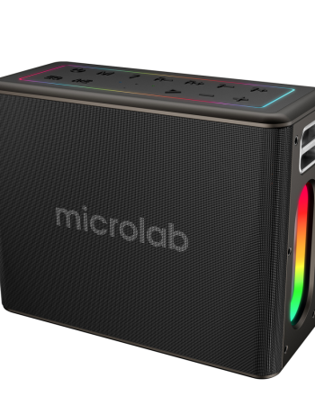 MICROLAB M60 Vega 100W Taşınabilir BT/USB/AUX/TF/Type-C RGB Işıklı 15000mAh Batarya 2adet Mikrofon Karaoke/Parti Bluetooth Speaker(1923)