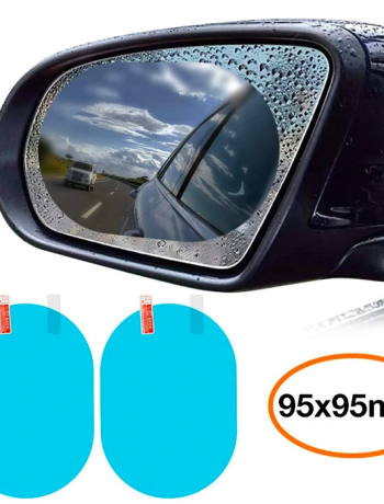 Baseus 95x95mm Araç Oto Yan Dikiz Ayna Yağmur Su Kaydırıcı Sis Önleyici Film 2 Adet Set-(5775)