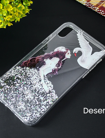 İphone X Xs 3d Diamond Elbise Şeffaf Silikon Kılıf-(5775)