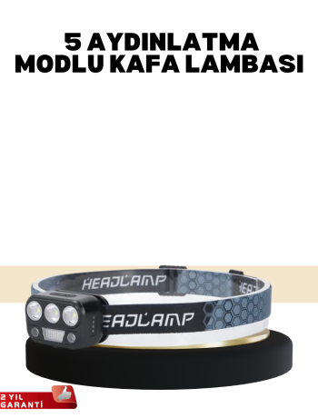 Kamp ve Trekking İçin Sensörlü LED Kafa Lambası