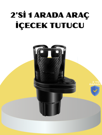 Araç İkili Bardak Tutucu Ayarlanabilir Genişlik 360° Döner Sistem