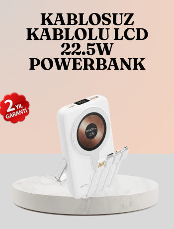 Kablosuz ve Kablolu Şarj Destekli Taşınabilir Powerbank