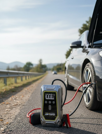 Acil Durum LED Işıklı Akü Takviye ve Hava Kompresörü