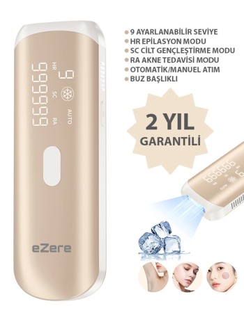 EZERE IPL Buz Lazer Epilasyon 999.999 Atim Otomatik/manuel Dokunmatik Ekran Agrisiz Vücut Yüz Cihazi-(5775)