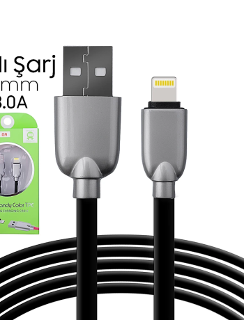 Ally İphone5s6s788 Plus Zinc Alloy Dayanıklı 3.0a 1.5mm Usb Kablo-(5775)