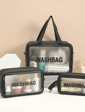 EZERE Su Geçirmez Premium Kalite Seyahat Makyaj Ve Kozmetik Çantası 3 Adet Set-(5775)