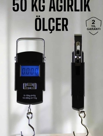 Ağırlık Ölçer 50 Kg El Terazisi El Kantarı Pilli Led Ekran