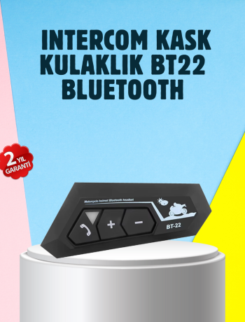BT22 Motosiklet Kask İçi Bluetooth Kulaklık İnterkom Destekli
