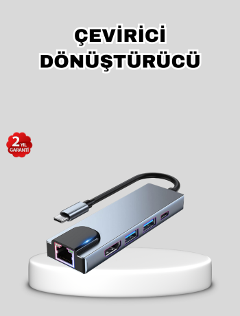 Type-C Çoklu Dönüştürücü – Alüminyum Gövde Hızlı Veri Aktarımı ve Şarj Desteği