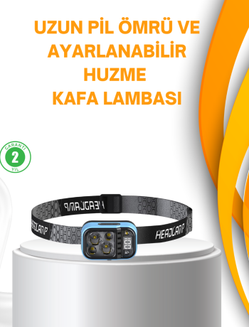 Su Geçirmez LED Kafa Lambası 53 Çalışma Modu Güç Ekranlı
